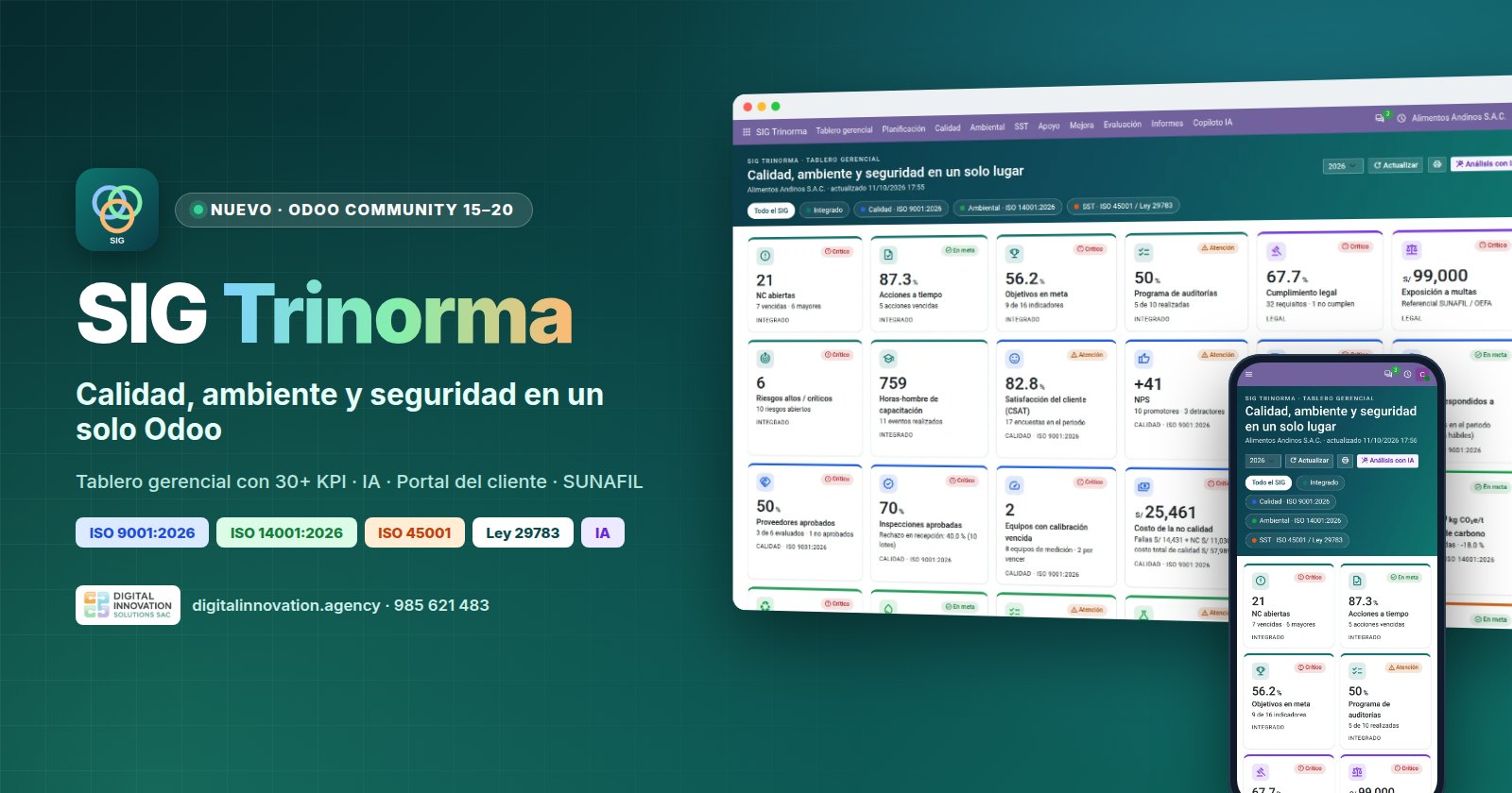 Lanzamos SIG Trinorma: calidad, ambiente y seguridad en un solo Odoo